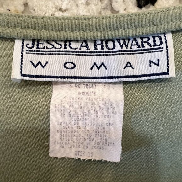 Vintage Jessica Howard Woman Size 18 Dress Long Midi Maxi Blue Green Sleeveless - Picture 8 of 10